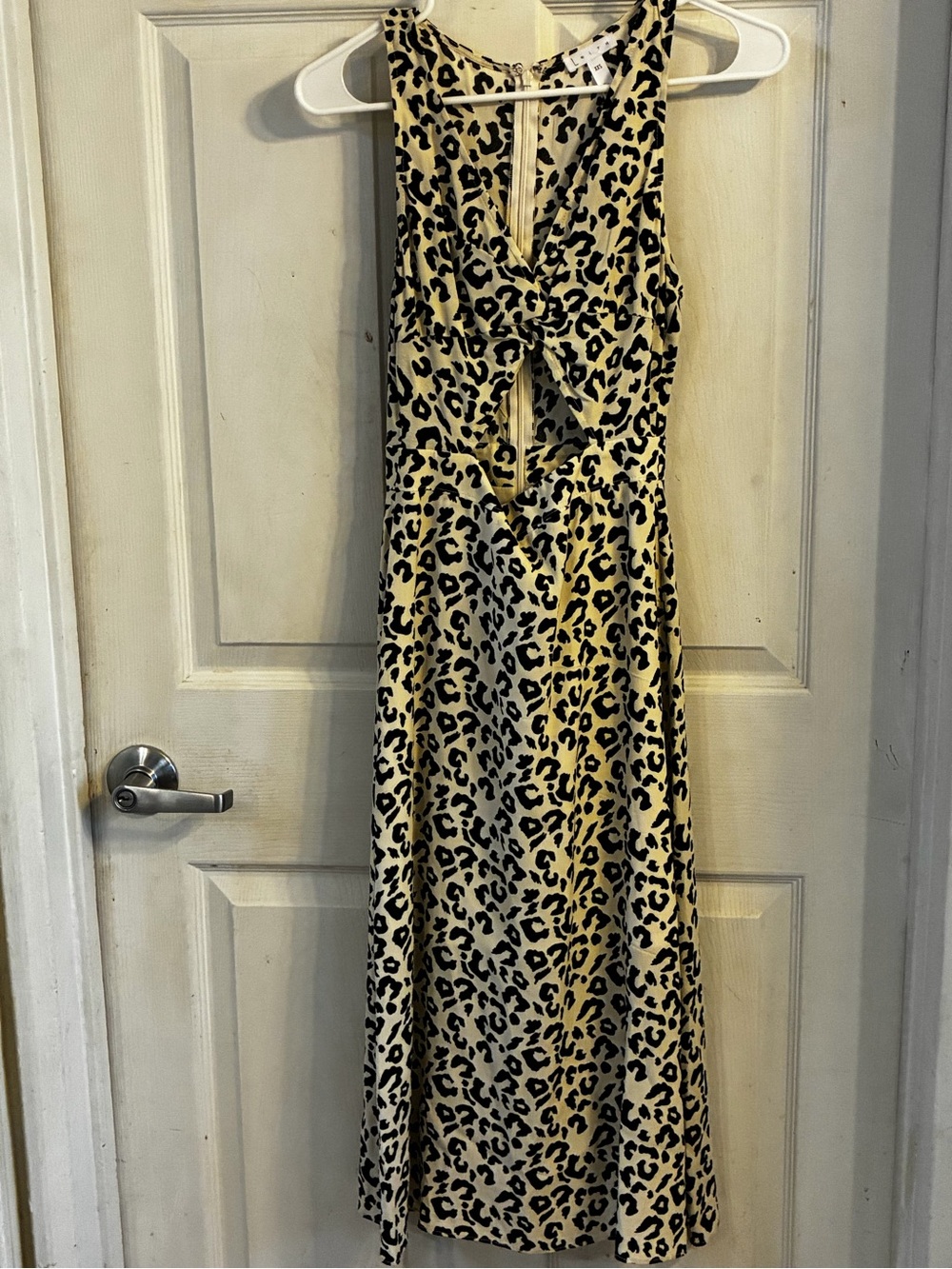 Leith Leopard Print Cutout Midi Dress, Size: XXS